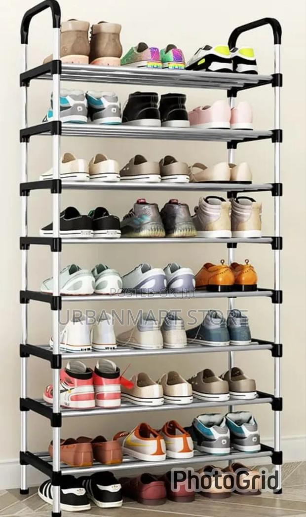 Black Shoe Rack 8 Layers – Easy to Set Up