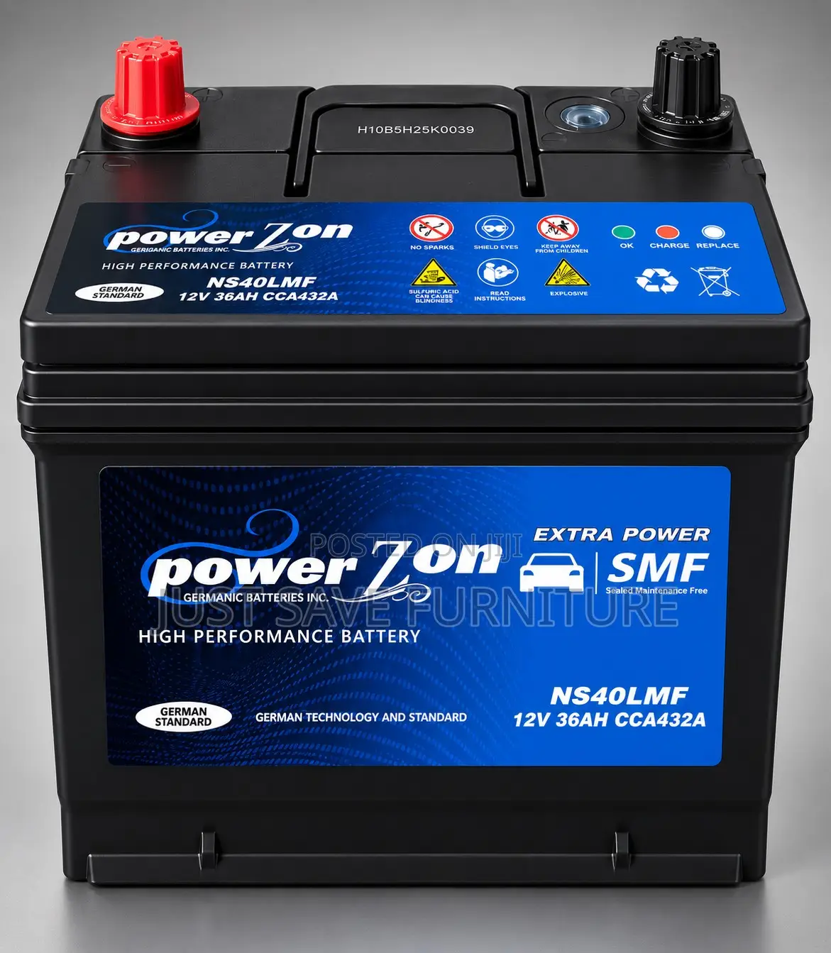 Power Zon NS40LMF 12V 36Ah Car Battery