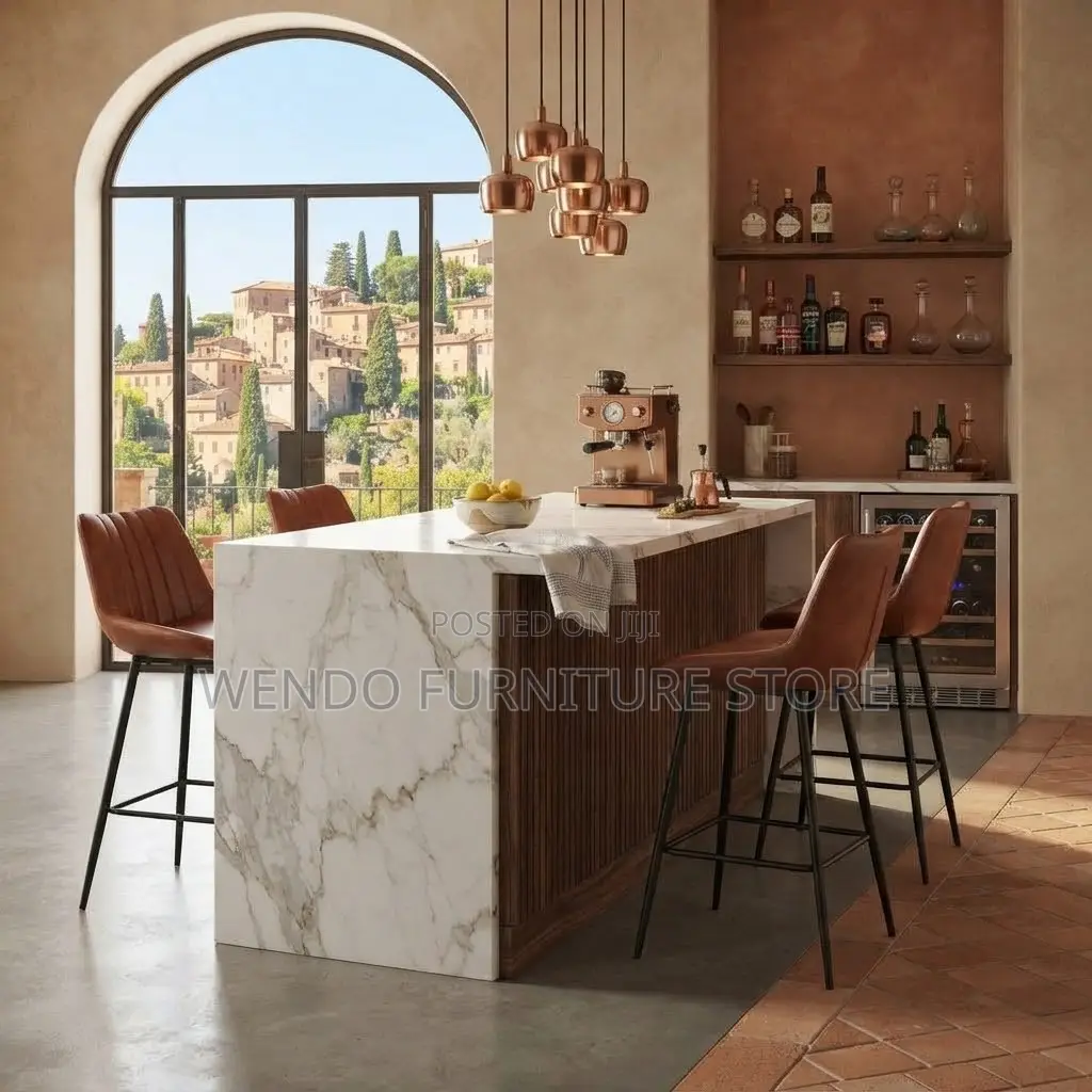 Barstool; Leather Non Upholstered Ergonomic Barstools