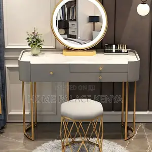 Vanity Table; LED Bedroom Dressing Table With Spacious Storage Drawers