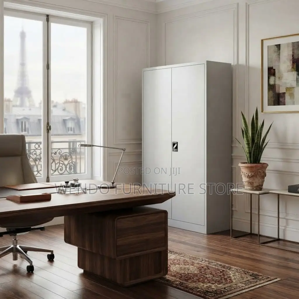 Office Cabinet; Lockable Grey Modern Office Storage Cabinet