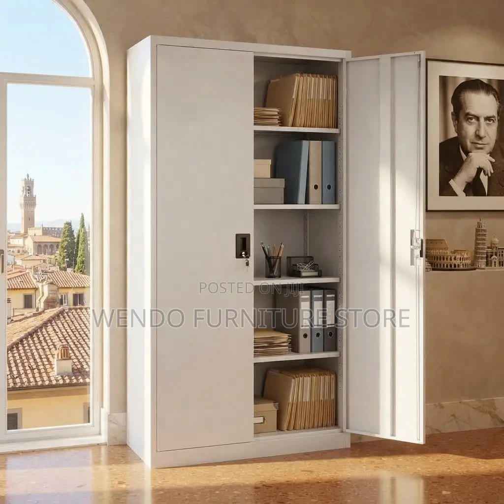 Office Cabinet; Lockable Grey Modern Office Storage Cabinet