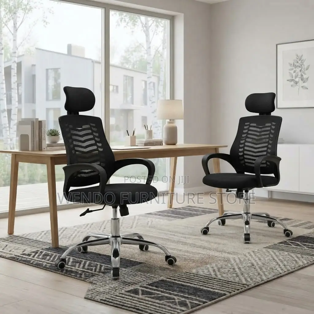 Office Chairs; Clerical Modern Black Headrest Adjustable Office Chairs
