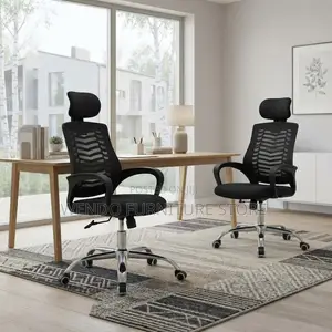 Office Chairs; Clerical Modern Black Headrest Adjustable Office Chairs