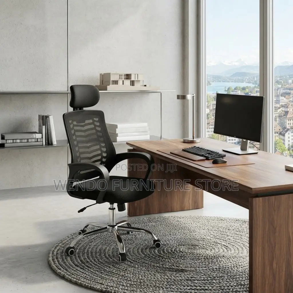 Office Chairs; Clerical Modern Black Headrest Adjustable Office Chairs