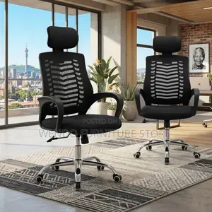 Office Chairs; Clerical Modern Black Headrest Adjustable Office Chairs