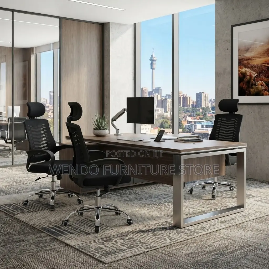 Office Chairs; Clerical Modern Black Headrest Adjustable Office Chairs