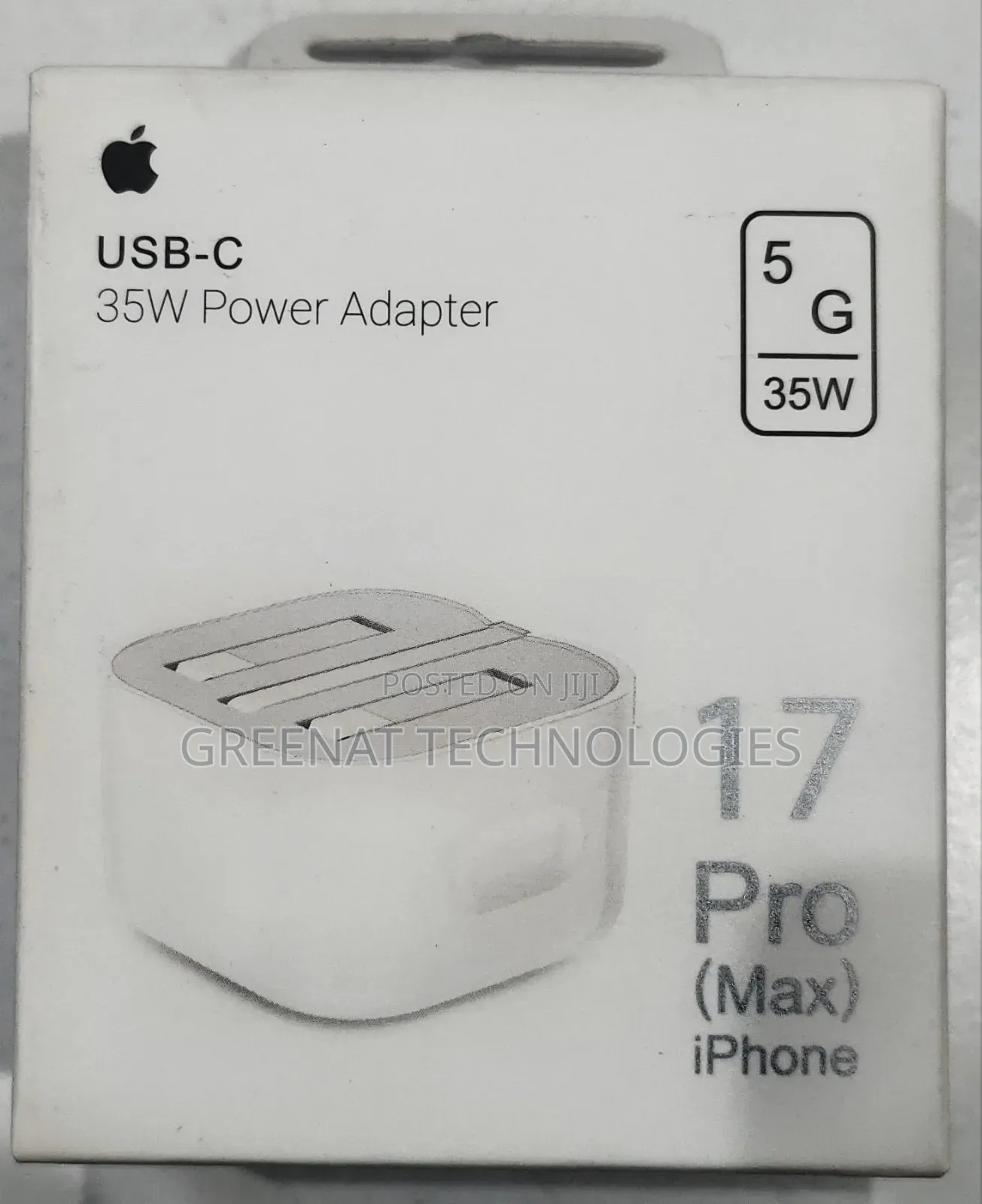 Apple 35W USB-C Power Adapter Folding Pins 17 Pro Max Fast Charger