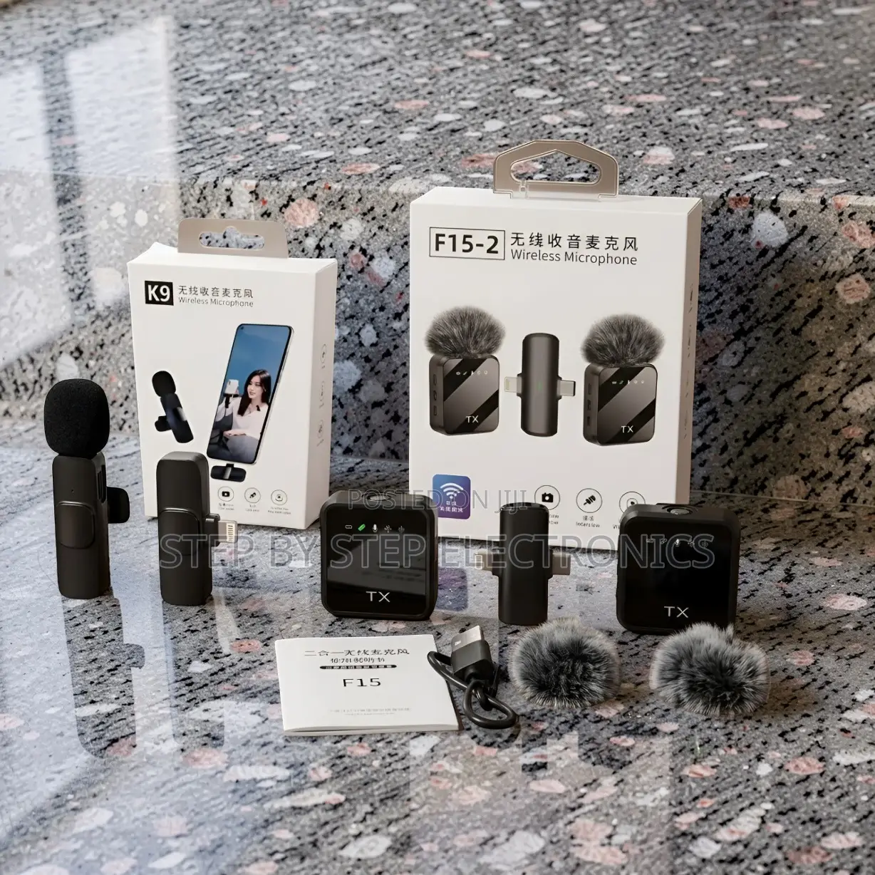 ,F15-2 Wireless Lavalier Microphone 2TX for Phone Vlogs Set