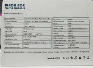 BLACK BOX Dual Car Dashcam - Traffic Recorder