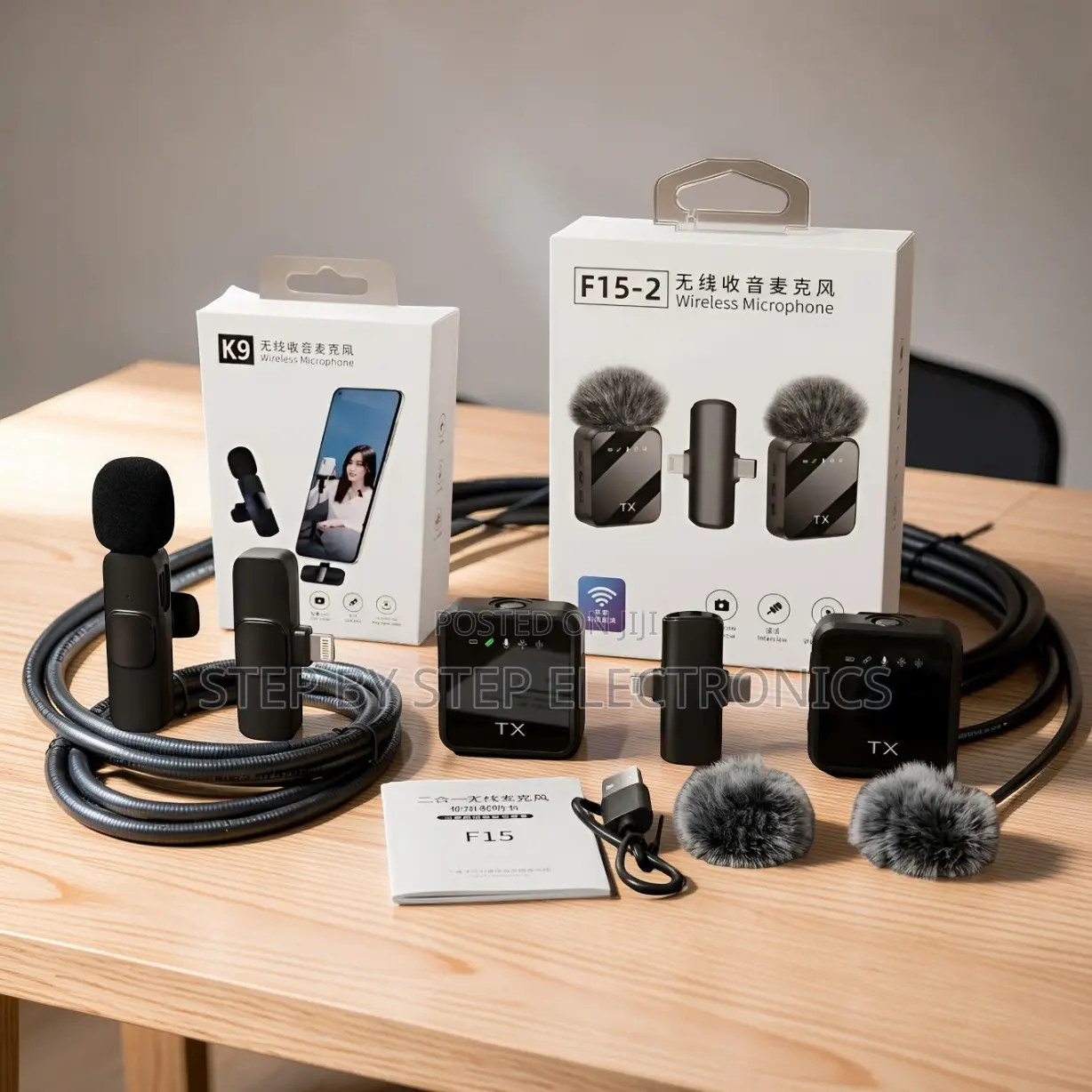 ,F15-2 Wireless Microphone 2TX for Podcast and Interviews Set