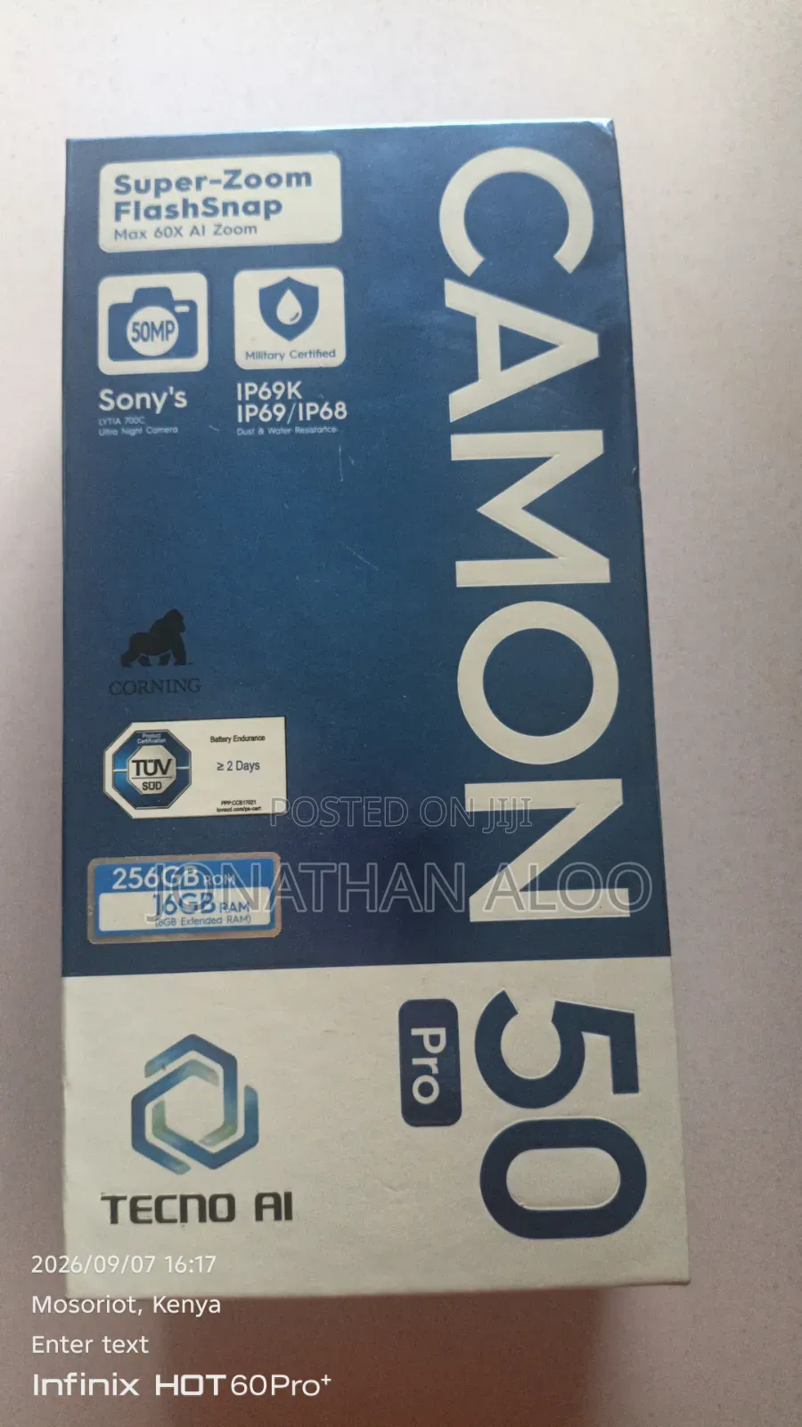 New Tecno Camon 50 Pro 256 GB Blue