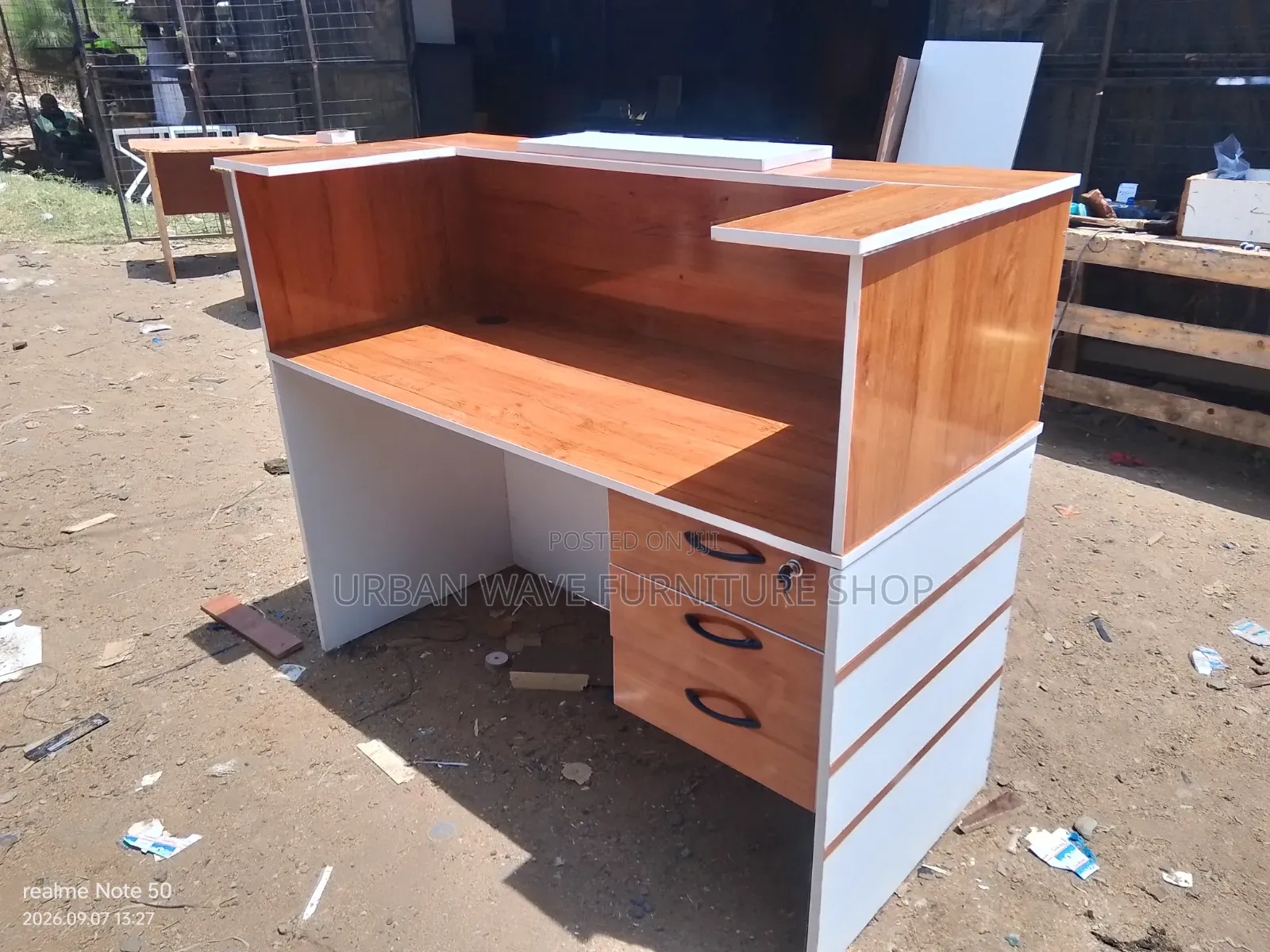 Stylized Office Reception Desk