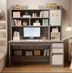 Study Table; Elegant Study Desk With Open Storage Shelves for Books