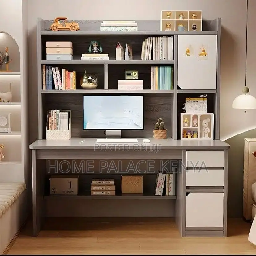 Study Table; Elegant Study Desk With Open Storage Shelves for Books