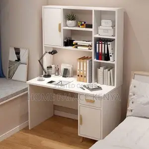 Study Table; Elegant Study Desk With Open Storage Shelves for Books