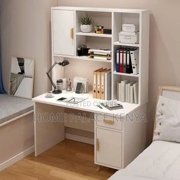 Study Table; Elegant Study Desk With Open Storage Shelves for Books