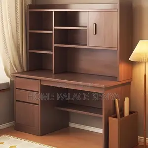 Study Table; Elegant Study Desk With Open Storage Shelves for Books