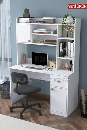 Study Table; Elegant Study Desk With Open Storage Shelves for Books