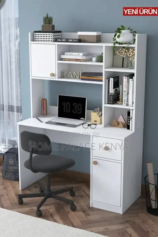 Study Table; Elegant Study Desk With Open Storage Shelves for Books