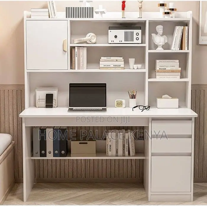 Study Table; Elegant Study Desk With Open Storage Shelves for Books