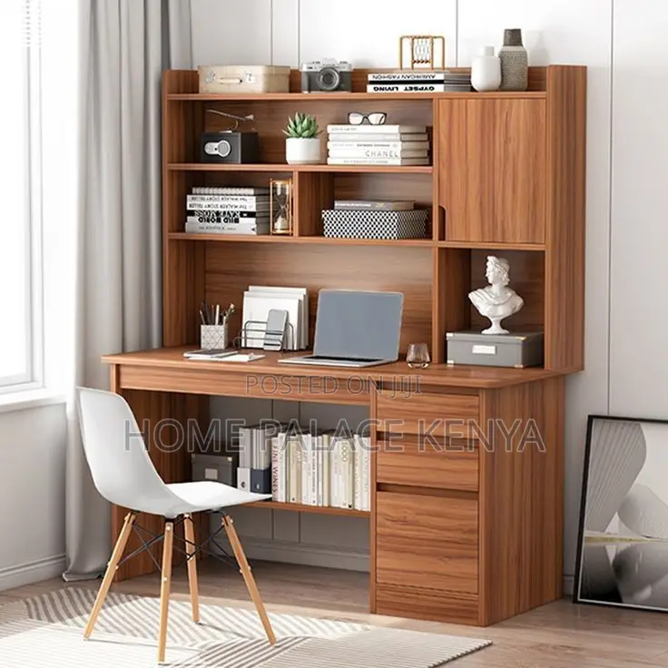 Study Table; Elegant Study Desk With Open Storage Shelves for Books