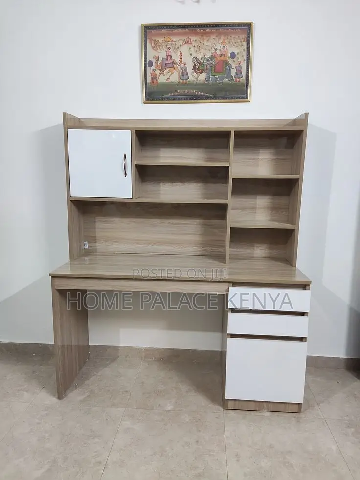 Study Table; Elegant Study Desk With Open Storage Shelves for Books