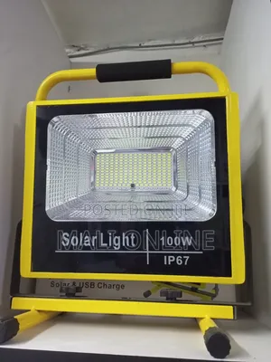 100W Portable Solar USB Rechargeable Outdoor LED Flood Light