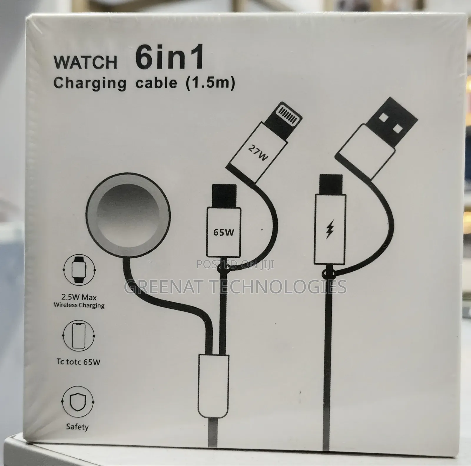 2.5W WATCH 6 in 1 Magnetic Charging Cable 1.5M