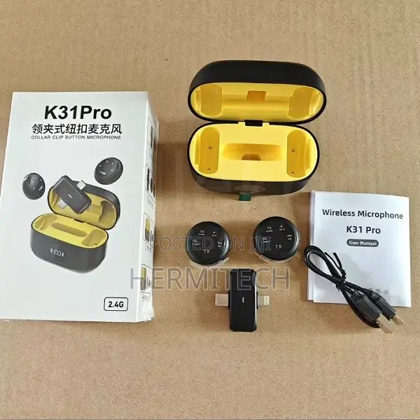 K31Pro Collar Clip Button Microphone Easy Clip on Recording
