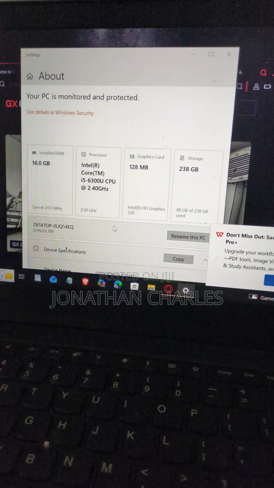 Laptop Lenovo ThinkPad T470 16GB Intel Core i5 HDD+SSD 256GB