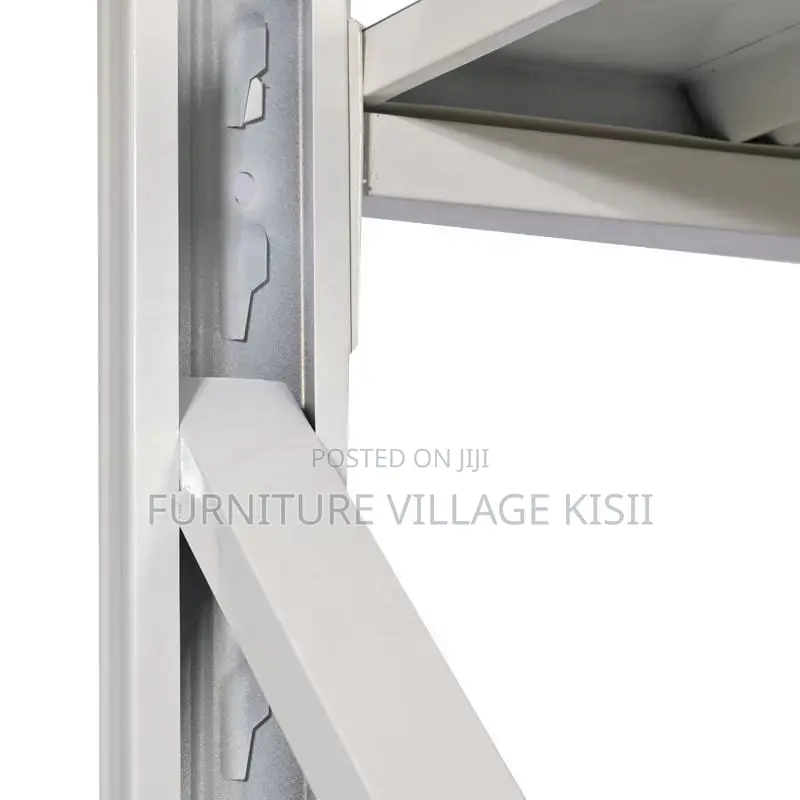 Bookshelf; 4-Tier White Warehouse Shelf