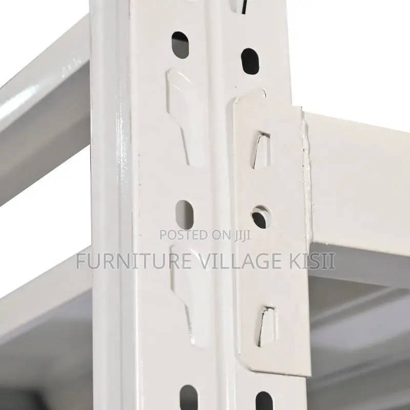 Bookshelf; 4-Tier White Warehouse Shelf