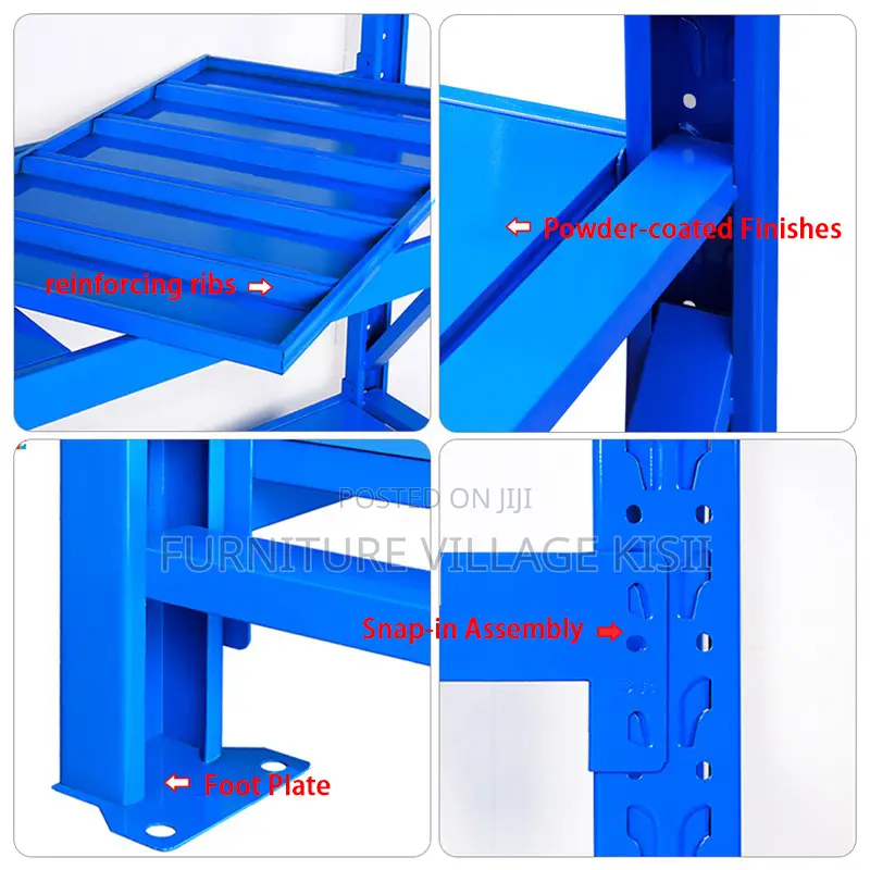 Bookshelf; 4-Tier White Warehouse Shelf