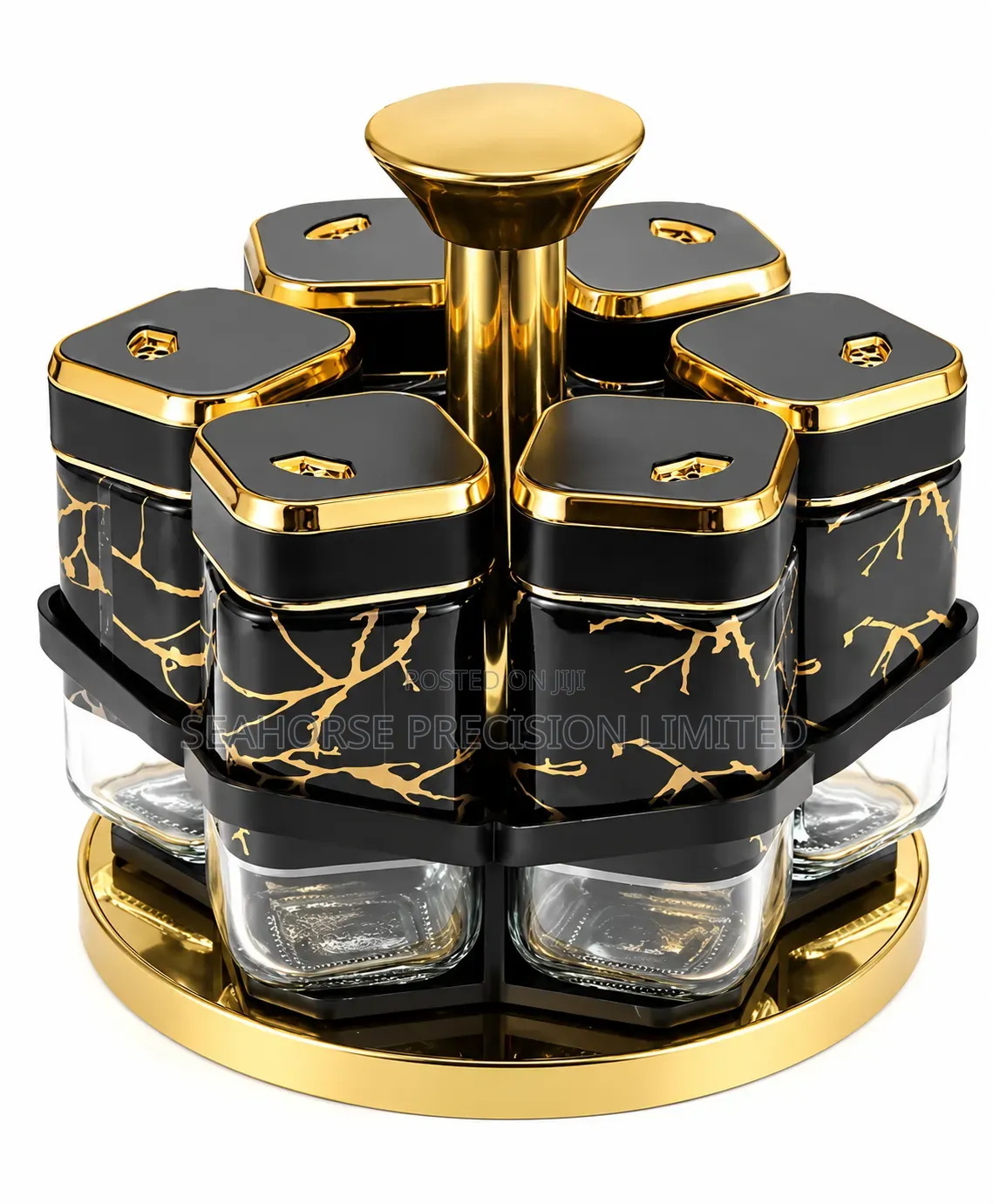 Premium Rotating Spice Jar Set