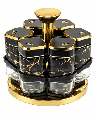 Premium Rotating Spice Jar Set