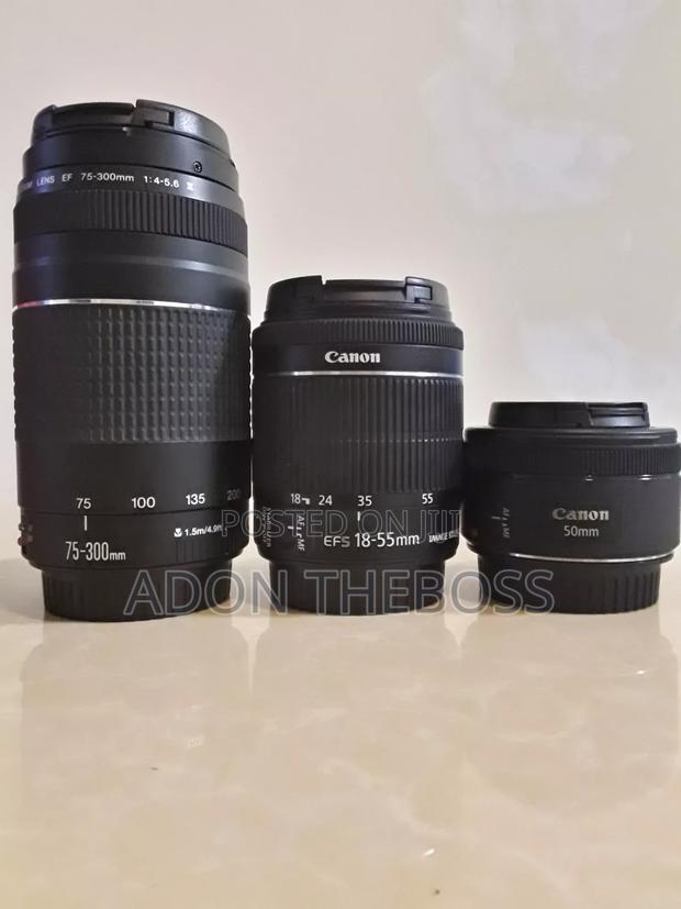 Canon Lenses 18-55mm, 75-300mm 50mm/1.8