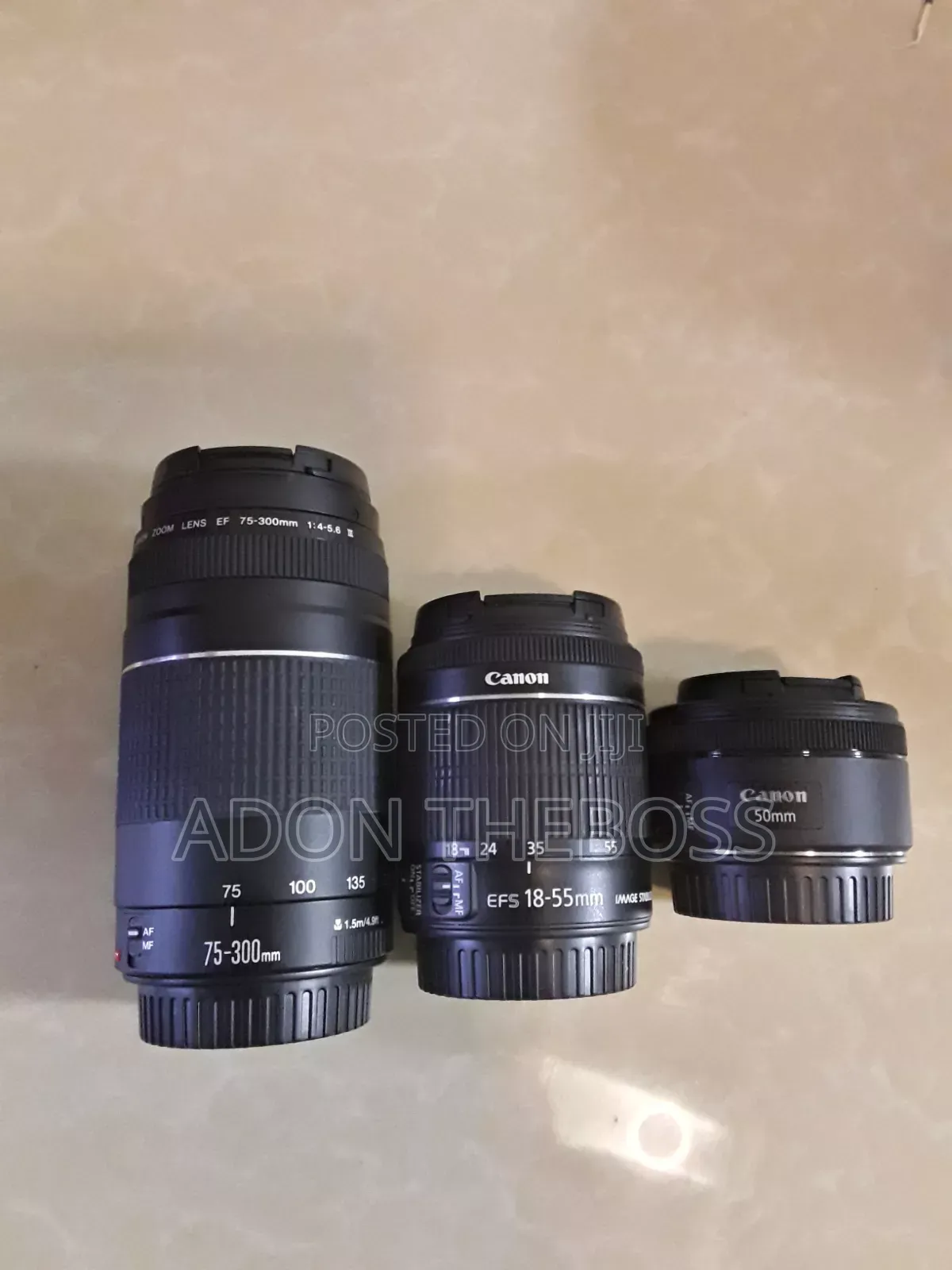 Canon Lenses 18-55mm, 75-300mm 50mm/1.8