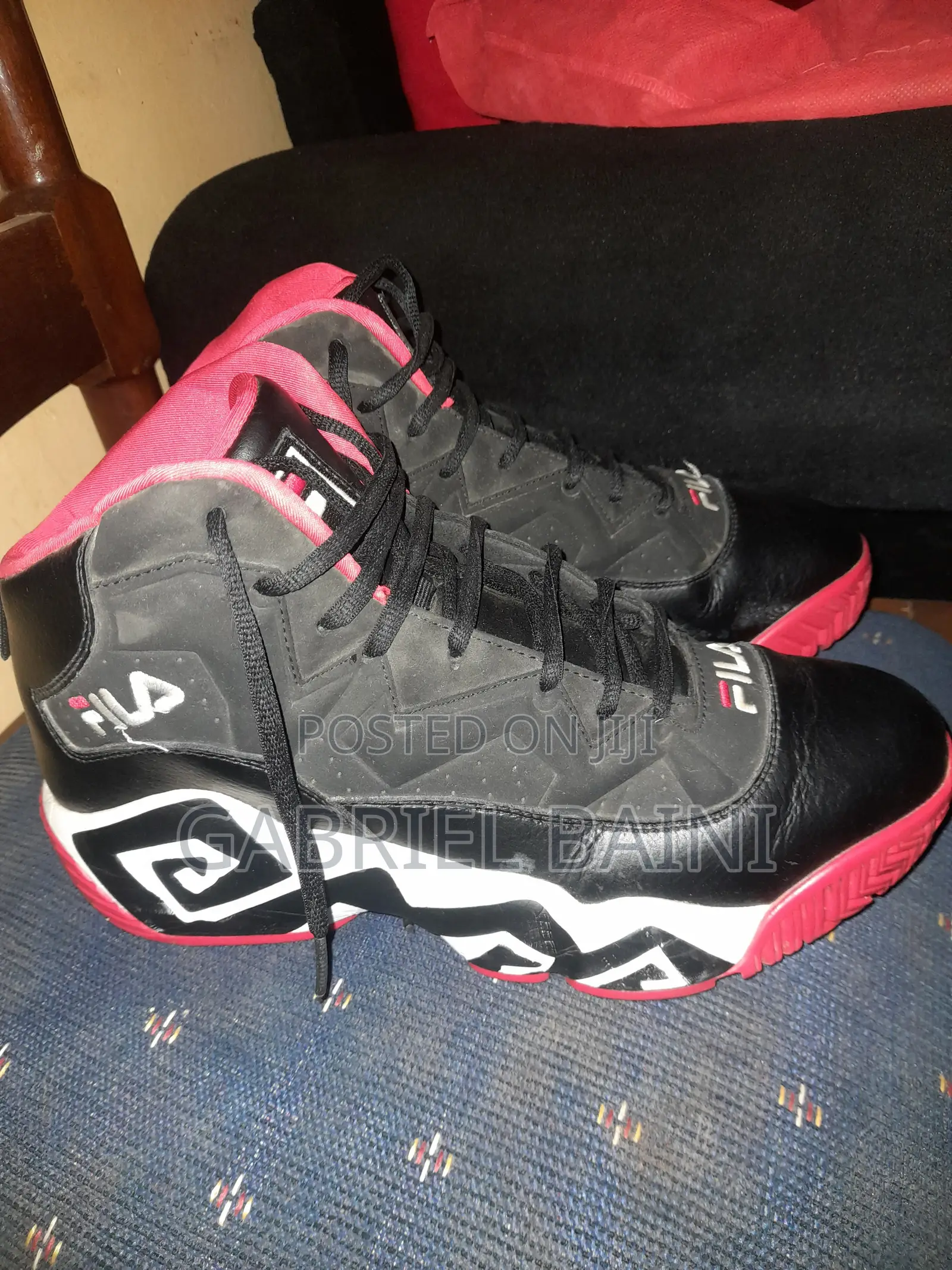 FILA Men’s Black High Top Basketball Shoes