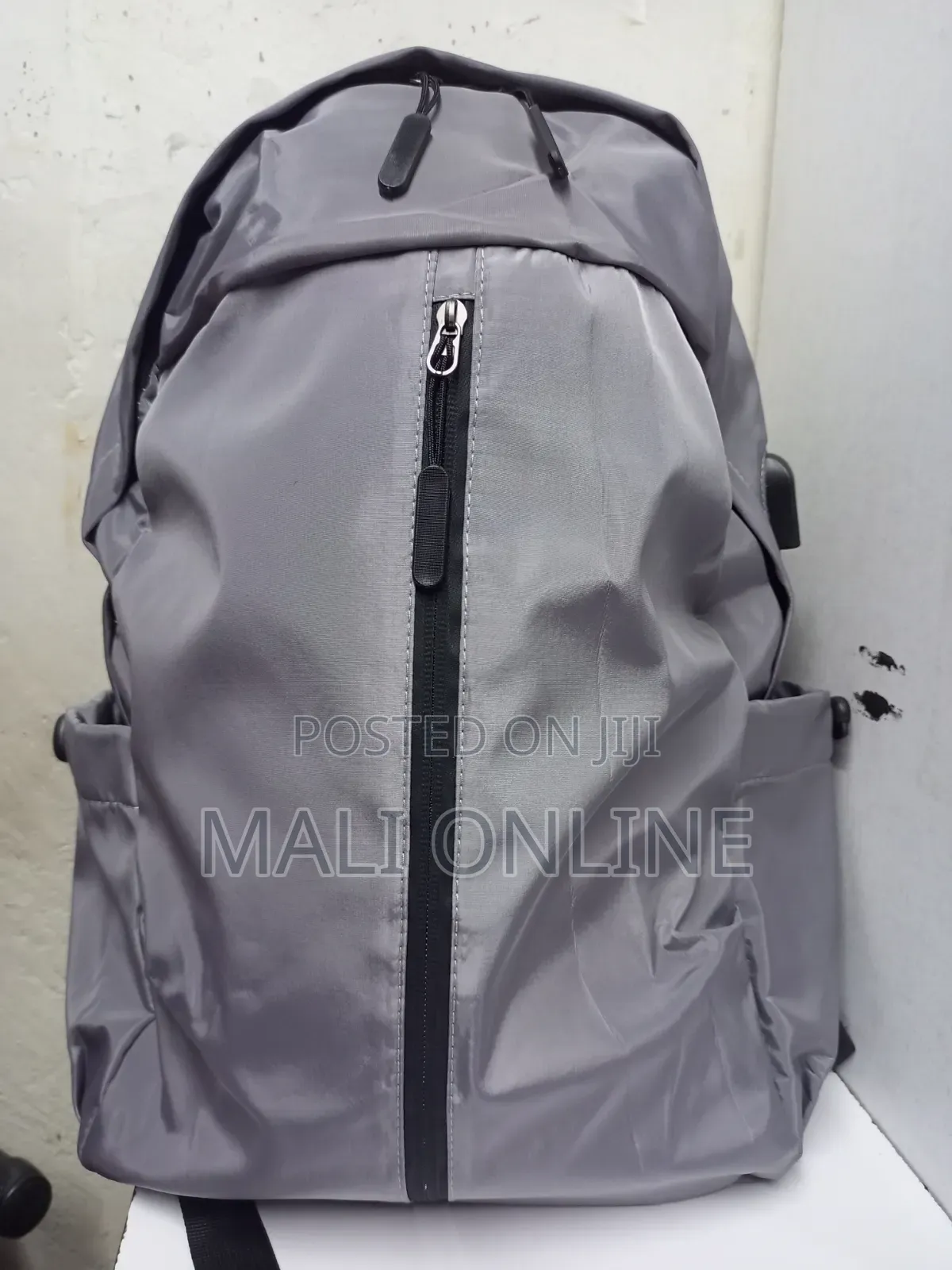 Grey, Water-Resistant Nylon Backpack