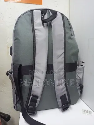 Grey, Water-Resistant Nylon Backpack