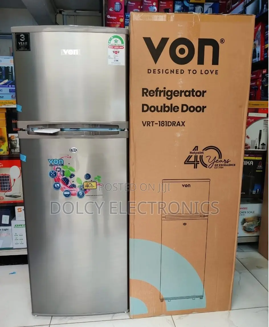 Von Double Door Fridge VRT-181DRAX