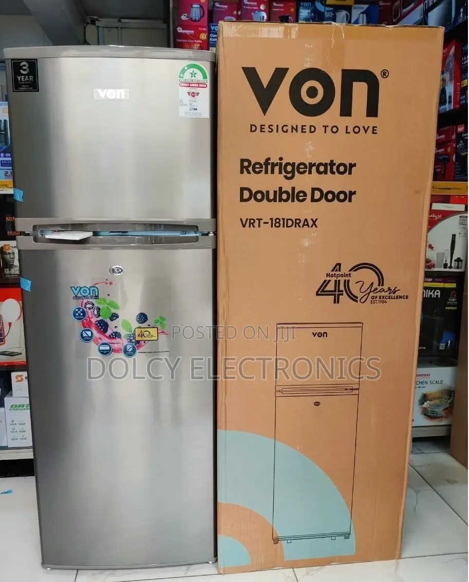 Von Double Door Fridge VRT-181DRAX