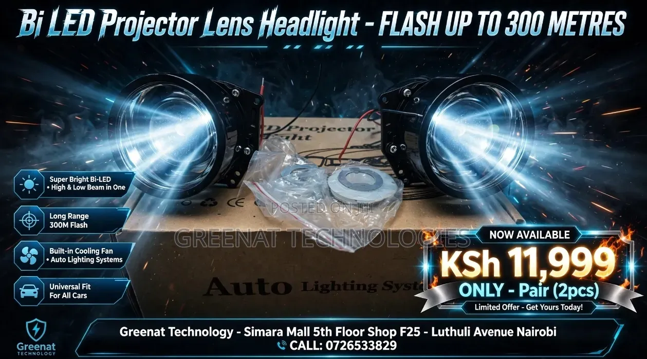 Universal Bi LED Projector Lens Headlight Fog Light FLASH UP TO 300M