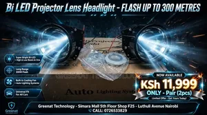 Universal Bi LED Projector Lens Headlight Fog Light FLASH UP TO 300M