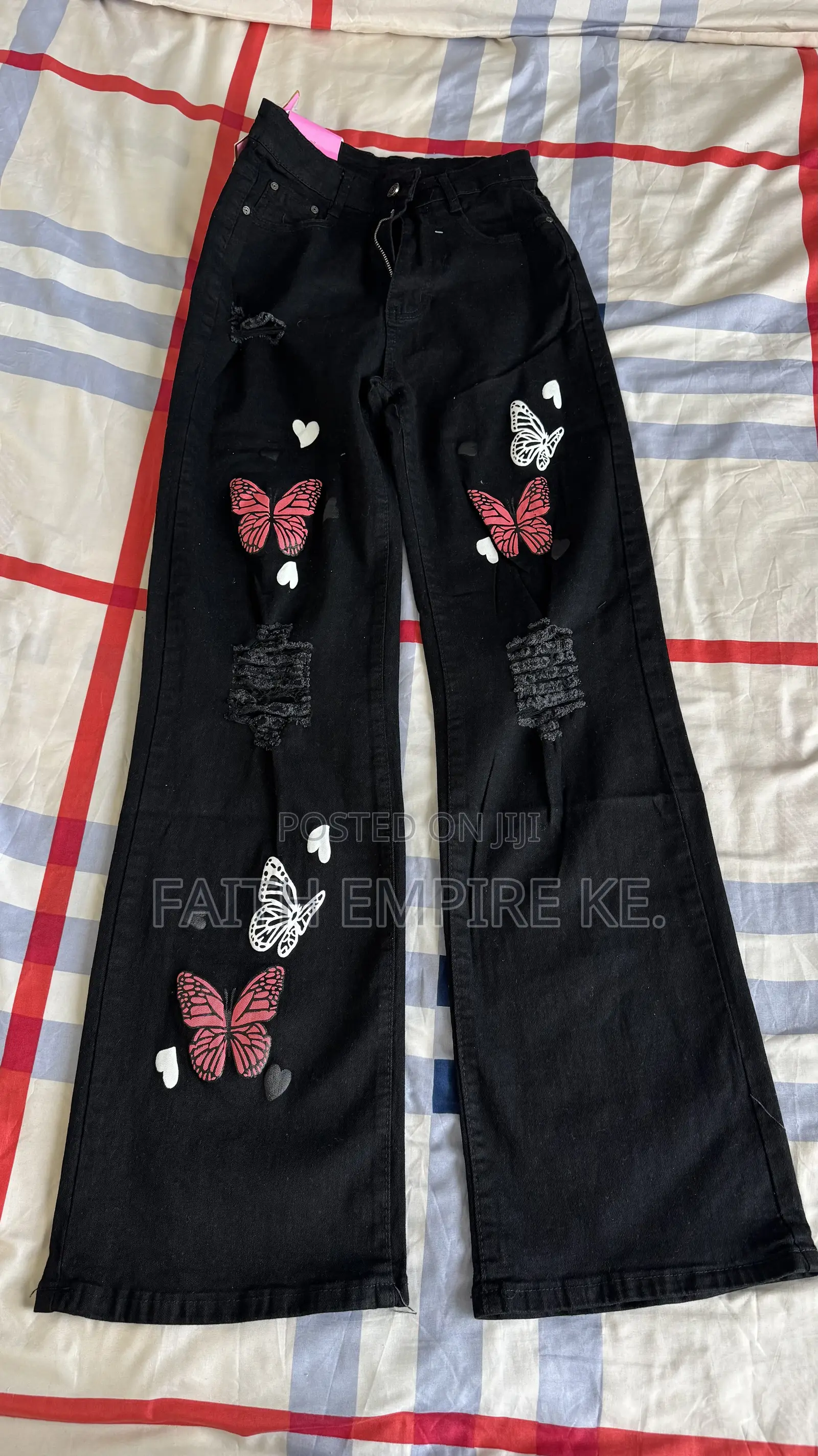 Clearance Sale on Black Denim Ladies Wide- Legged Trouser Size 28