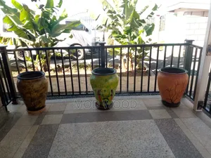 Hand-Painted Artistic Ceramic Planter Trio for Stylish Patios