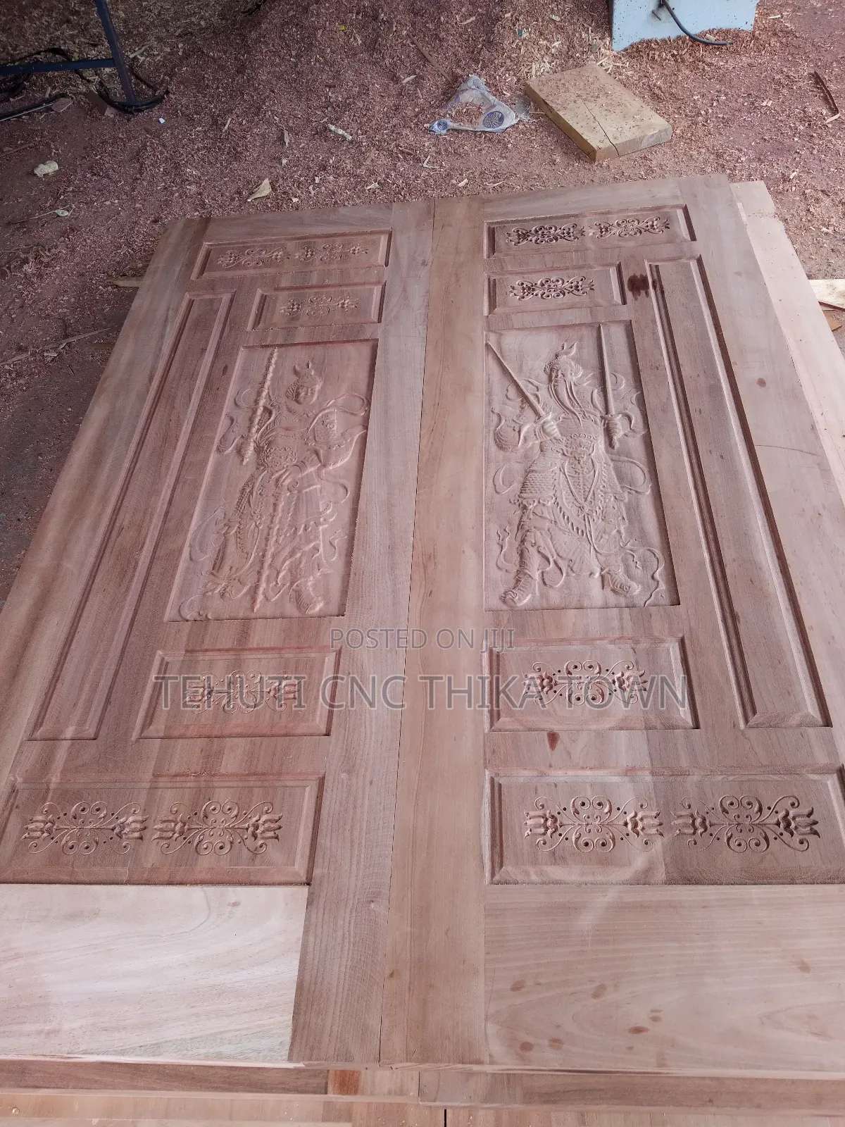 Solid Wooden Mahogany Doors Sculpting