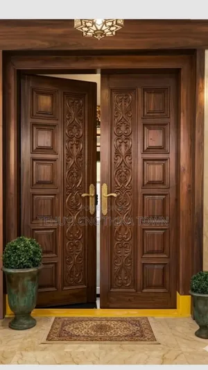 Solid Wooden Mahogany Doors Sculpting