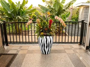 Bold Zebra Stripe Flower Pot